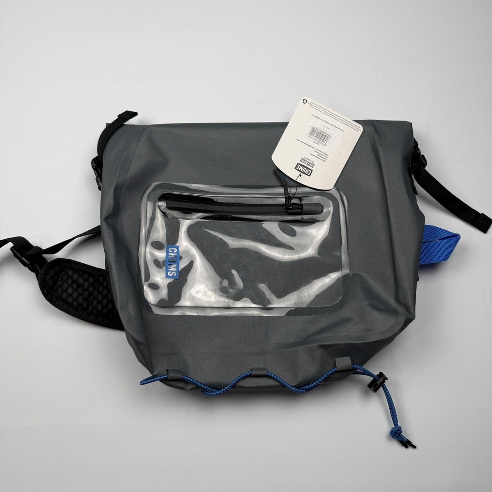 CHUMS Storm Rolltop Sling Utility Pouch Mens Gray 20L Waterproof Hiking New Tags